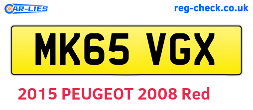 MK65VGX are the vehicle registration plates.