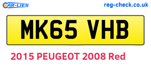MK65VHB are the vehicle registration plates.
