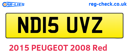 ND15UVZ are the vehicle registration plates.