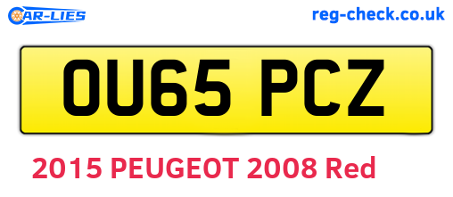 OU65PCZ are the vehicle registration plates.