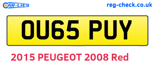 OU65PUY are the vehicle registration plates.