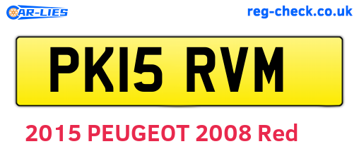 PK15RVM are the vehicle registration plates.