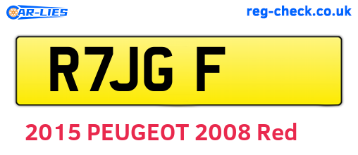 R7JGF are the vehicle registration plates.