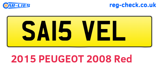 SA15VEL are the vehicle registration plates.