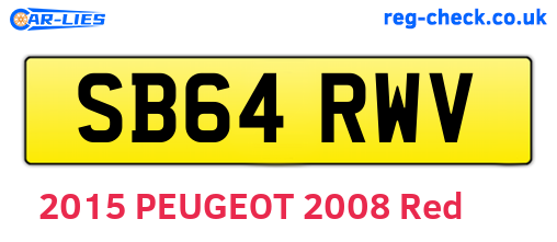 SB64RWV are the vehicle registration plates.