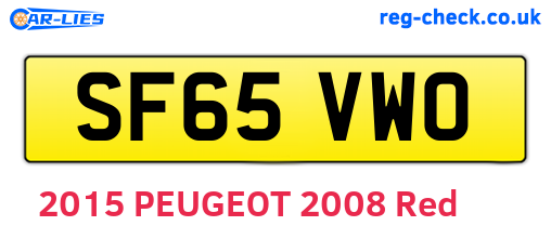SF65VWO are the vehicle registration plates.