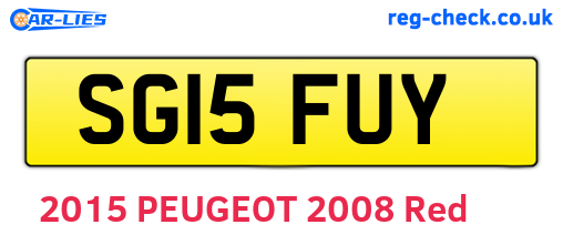 SG15FUY are the vehicle registration plates.