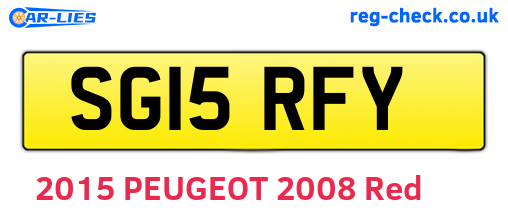 SG15RFY are the vehicle registration plates.