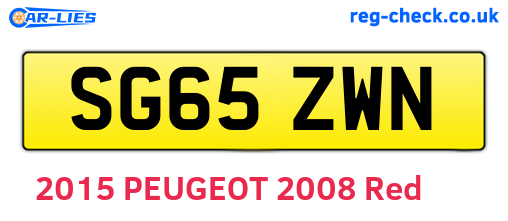 SG65ZWN are the vehicle registration plates.