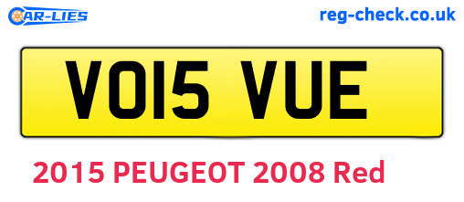 VO15VUE are the vehicle registration plates.