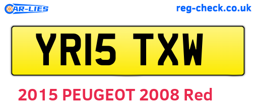 YR15TXW are the vehicle registration plates.