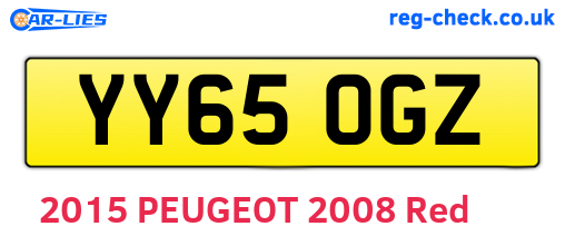 YY65OGZ are the vehicle registration plates.