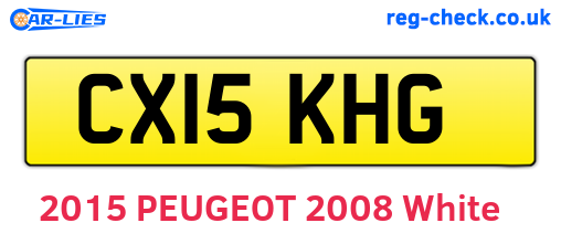 CX15KHG are the vehicle registration plates.