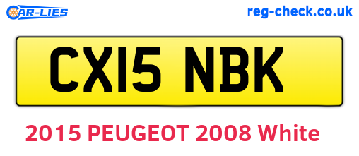 CX15NBK are the vehicle registration plates.