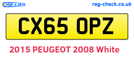 CX65OPZ are the vehicle registration plates.