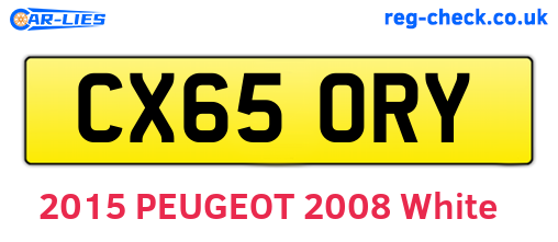 CX65ORY are the vehicle registration plates.