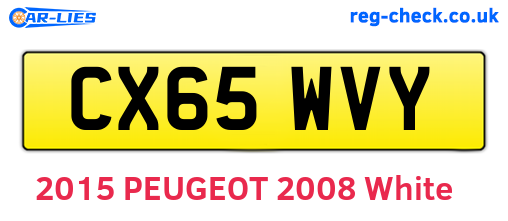 CX65WVY are the vehicle registration plates.