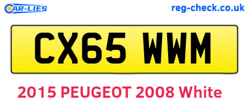 CX65WWM are the vehicle registration plates.