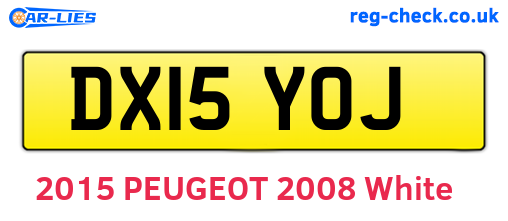 DX15YOJ are the vehicle registration plates.