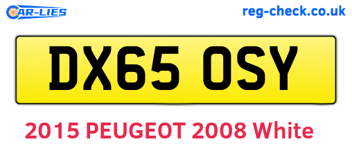 DX65OSY are the vehicle registration plates.