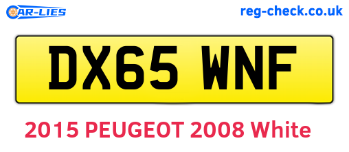 DX65WNF are the vehicle registration plates.