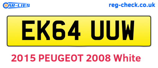 EK64UUW are the vehicle registration plates.