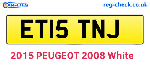 ET15TNJ are the vehicle registration plates.