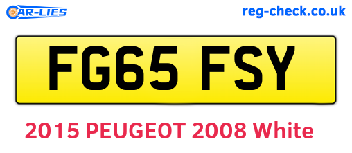 FG65FSY are the vehicle registration plates.