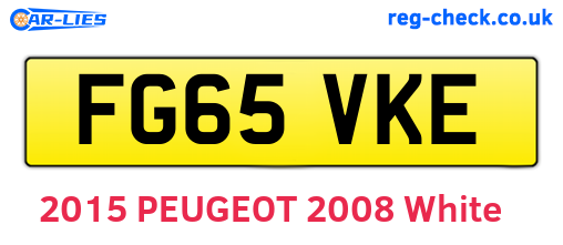 FG65VKE are the vehicle registration plates.
