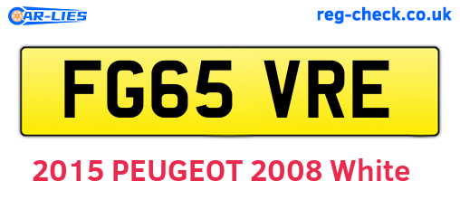 FG65VRE are the vehicle registration plates.