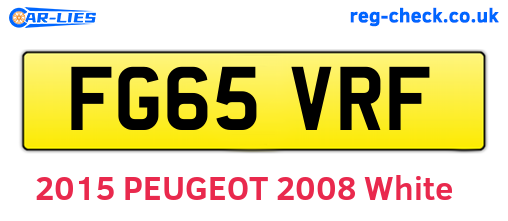 FG65VRF are the vehicle registration plates.
