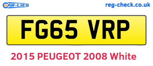 FG65VRP are the vehicle registration plates.