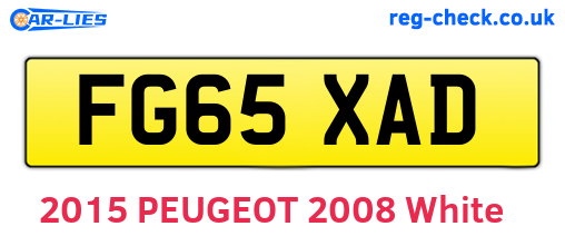 FG65XAD are the vehicle registration plates.