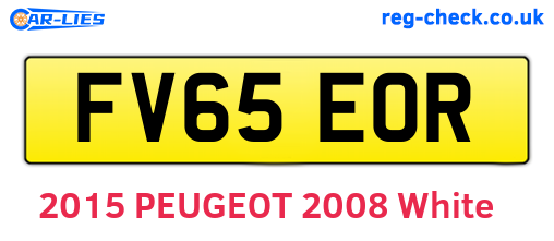 FV65EOR are the vehicle registration plates.