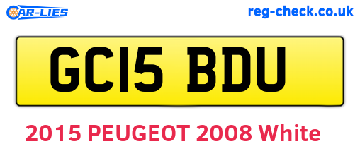 GC15BDU are the vehicle registration plates.