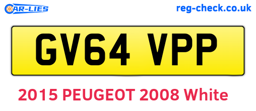 GV64VPP are the vehicle registration plates.