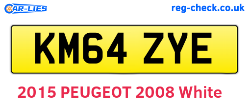 KM64ZYE are the vehicle registration plates.
