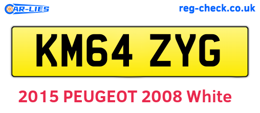 KM64ZYG are the vehicle registration plates.