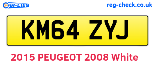 KM64ZYJ are the vehicle registration plates.