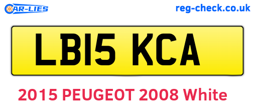 LB15KCA are the vehicle registration plates.