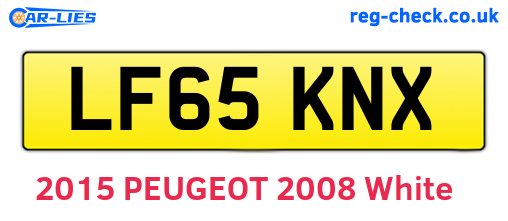 LF65KNX are the vehicle registration plates.