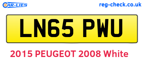 LN65PWU are the vehicle registration plates.
