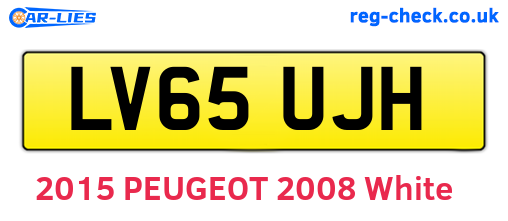LV65UJH are the vehicle registration plates.