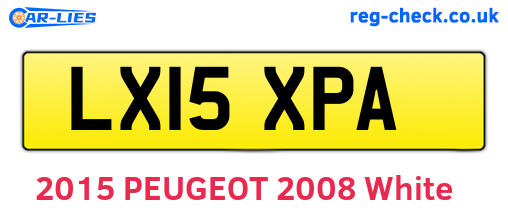 LX15XPA are the vehicle registration plates.