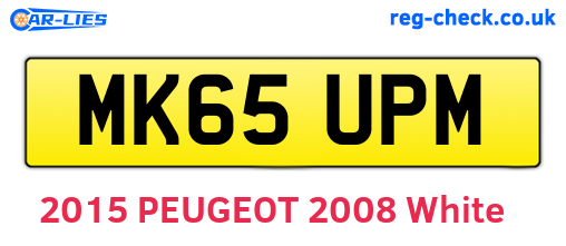 MK65UPM are the vehicle registration plates.