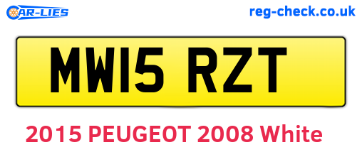 MW15RZT are the vehicle registration plates.