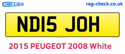ND15JOH are the vehicle registration plates.