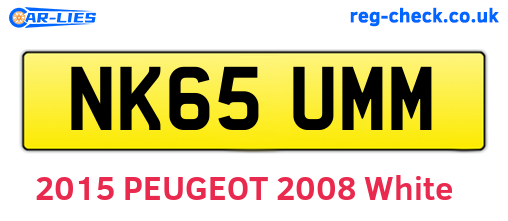 NK65UMM are the vehicle registration plates.