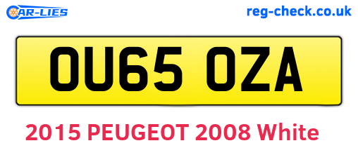 OU65OZA are the vehicle registration plates.