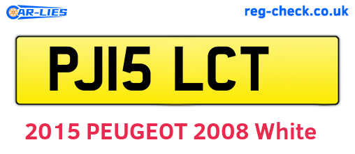 PJ15LCT are the vehicle registration plates.